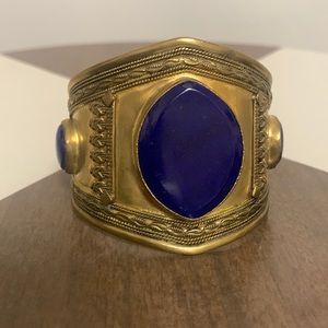 NWOT BANANA REPUBLIC ALEXANDRIA CUFF | AUREUS + ARGENT in GOLD  & Lapis